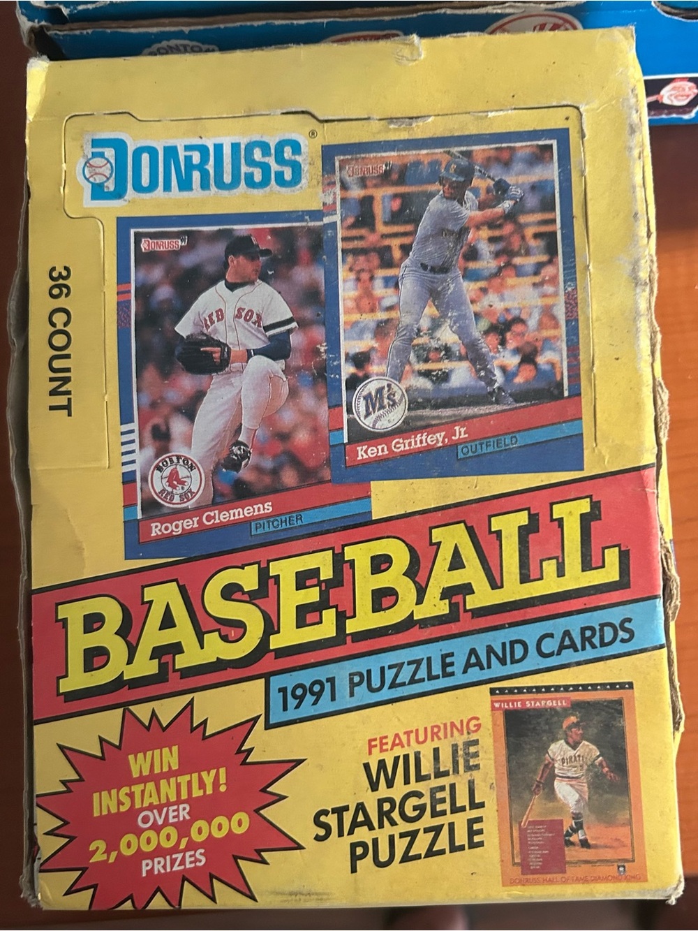 1991 Donruss Baseball Series 1 Unopened Wax Box - 36 Count Pack - Roger Clemens
